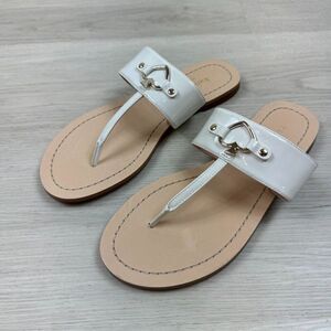 Kate Spade New York Cassia Sandals Womens 8 White Patent Leather